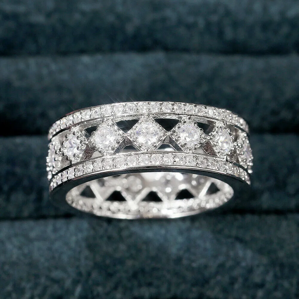 Princess Cut Cubic Zirconia Anniversary Band Ring