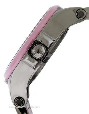 Reactor Ladies Crystal Watch - Pink & Stainless Steel - Day / Date - 200m