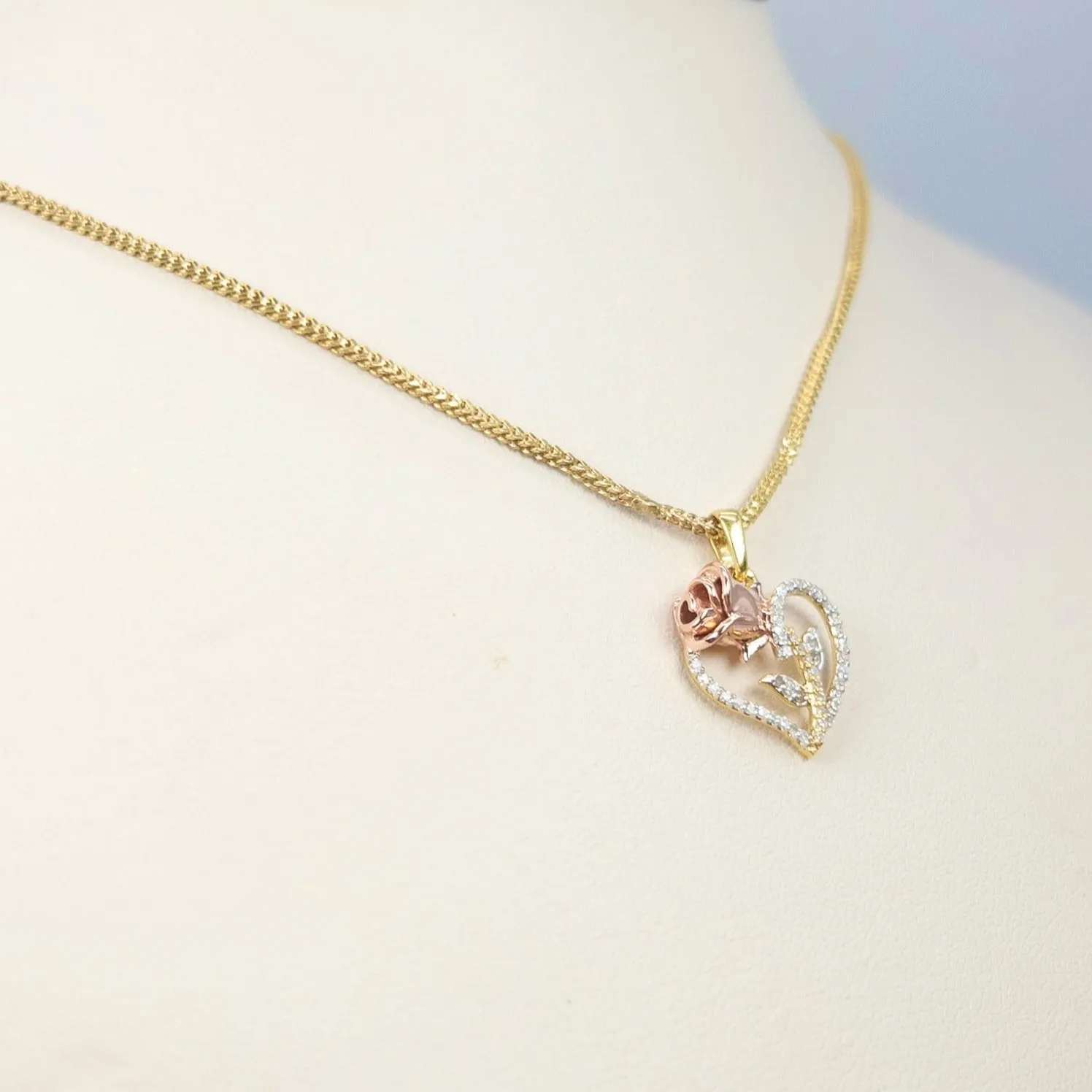 Rose Heart Diamond Charm