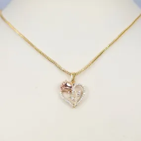 Rose Heart Diamond Charm