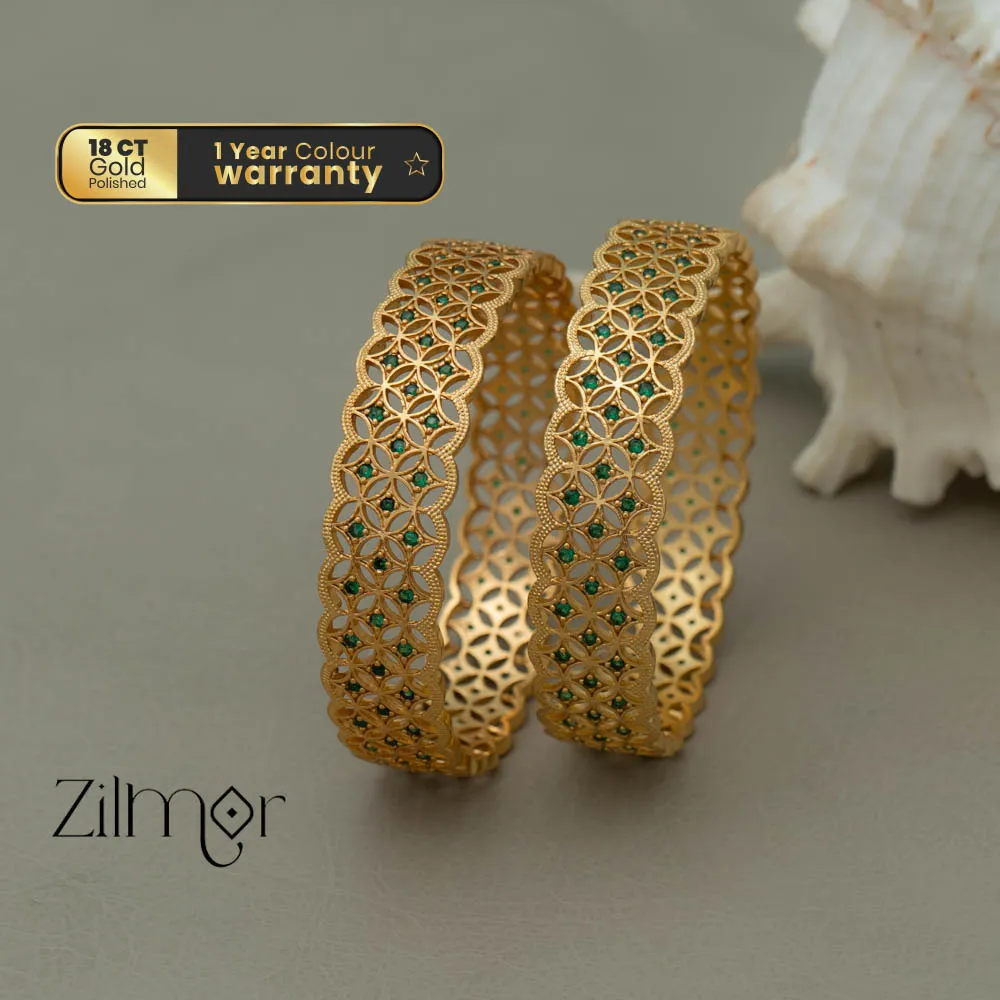 SG100982 - Gold Plated stone bangle (pair)