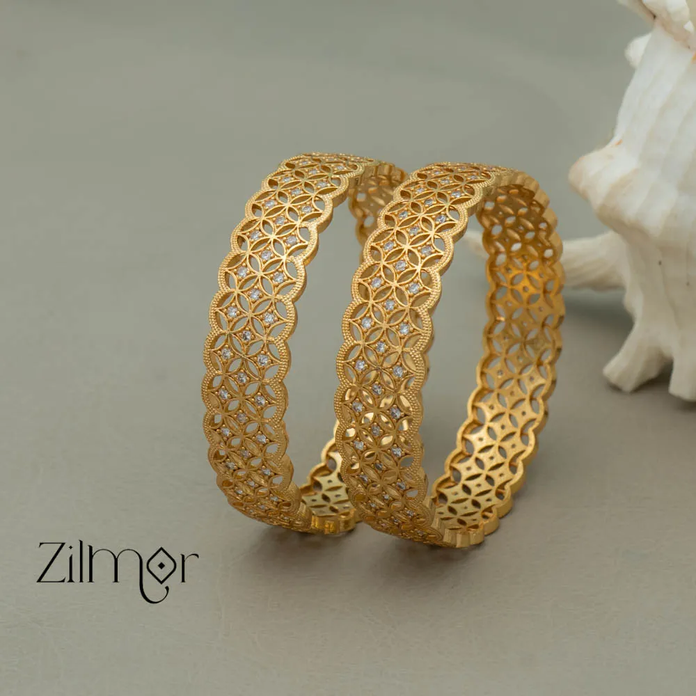 SG100982 - Gold Plated stone bangle (pair)