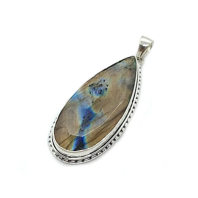 Shalee Labradorite Teardrop Boho Pendant