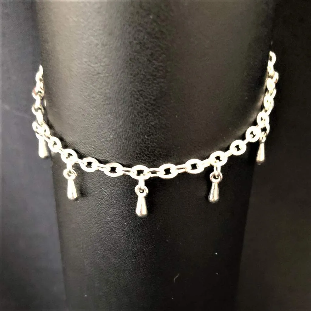 Silver Drop Chain Anklet