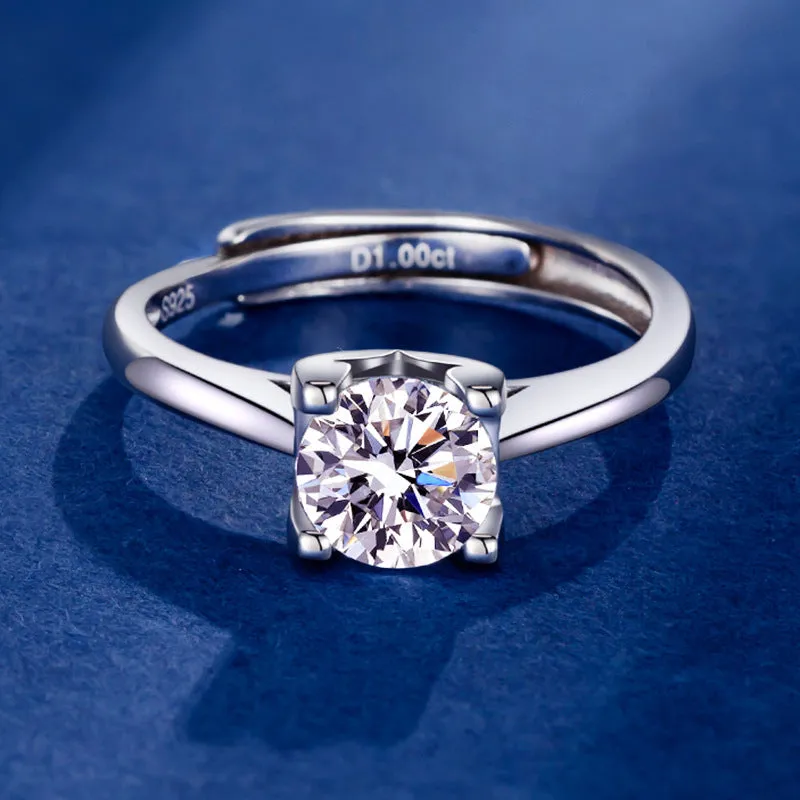 Simple V-shaped Moissanite Diamond Ring