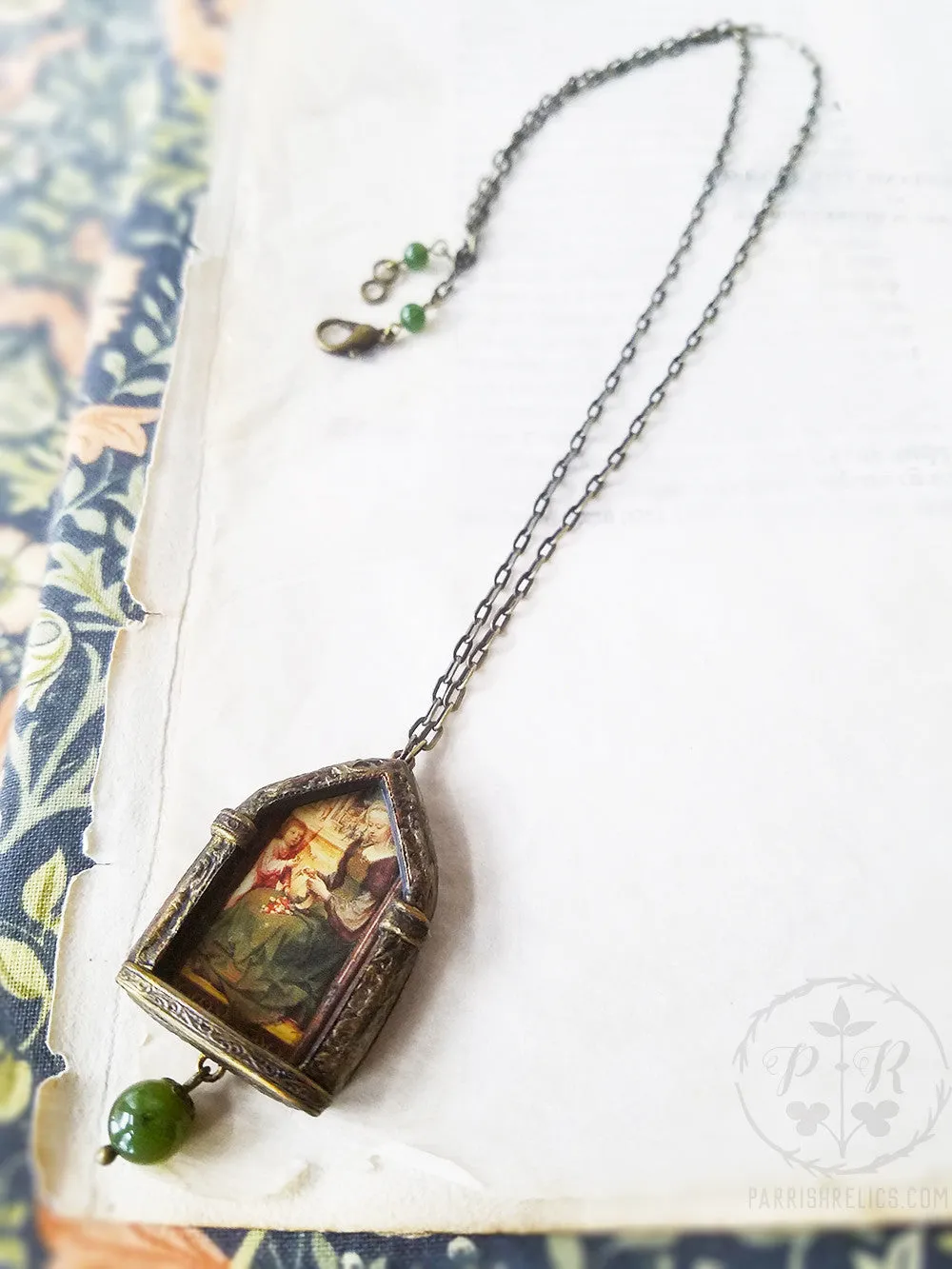 St. Dorothy ~ Gothic Arch Pictorial Shrine Amulet