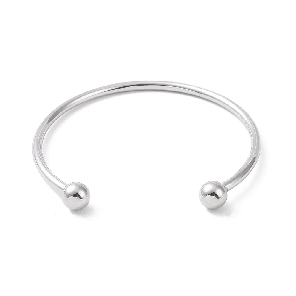 Stainless Steel European Bead Bangle