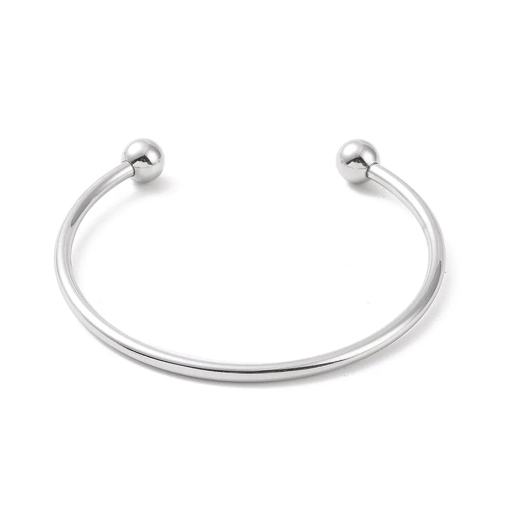 Stainless Steel European Bead Bangle