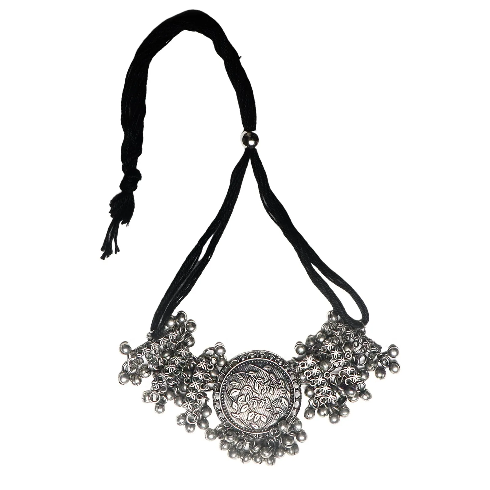 Teejh Bishika Silver Oxidised Choker Necklace