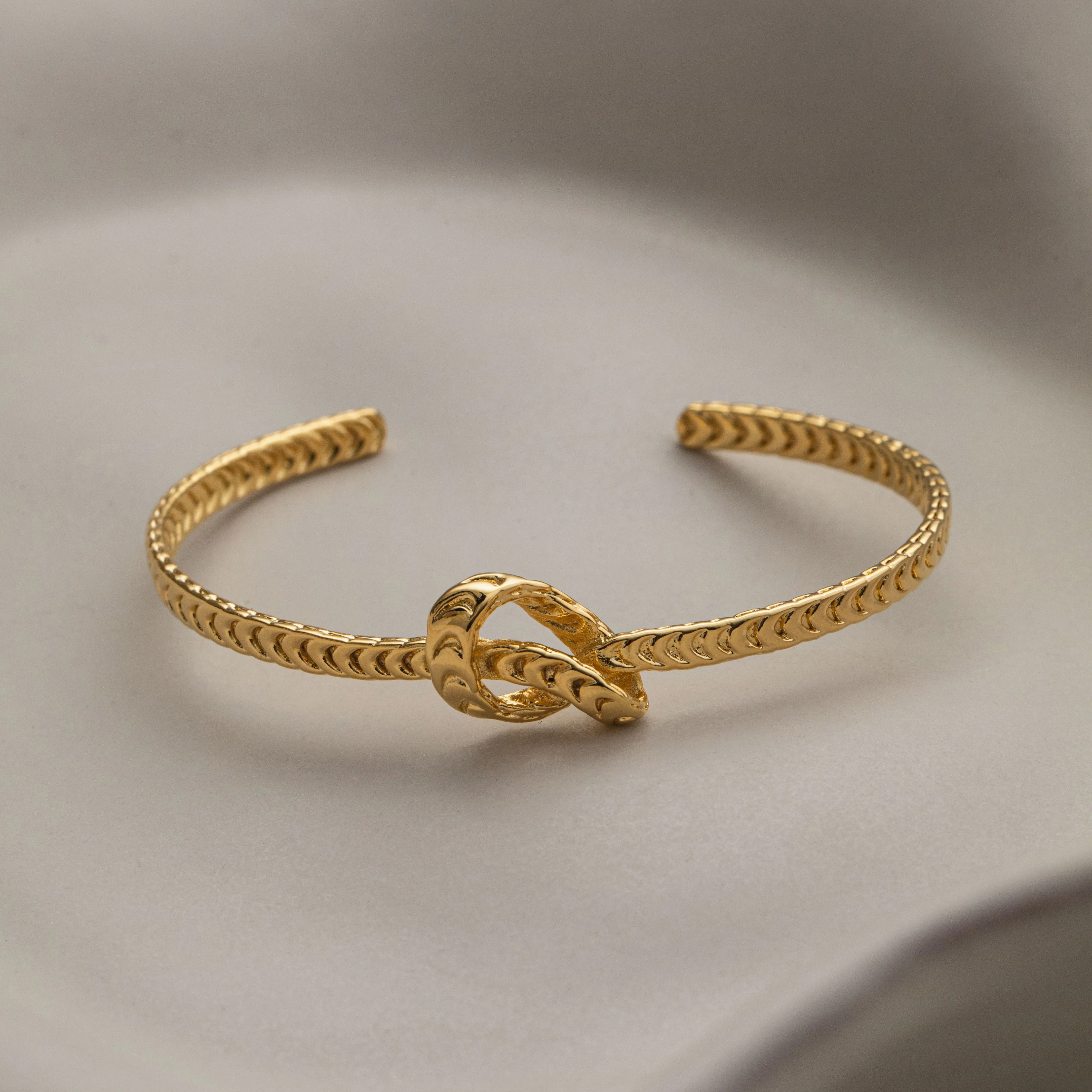 Textured Knot Open Bangle