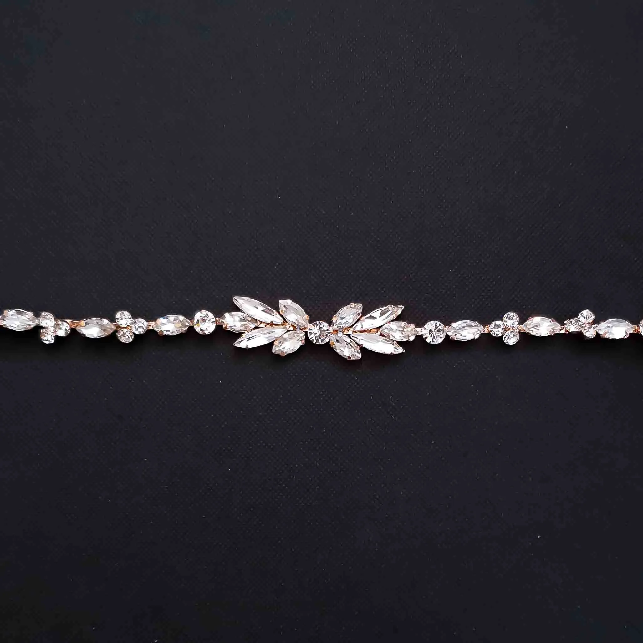 Thin Silver and Crystal Bridal Hairpiece -Haisley