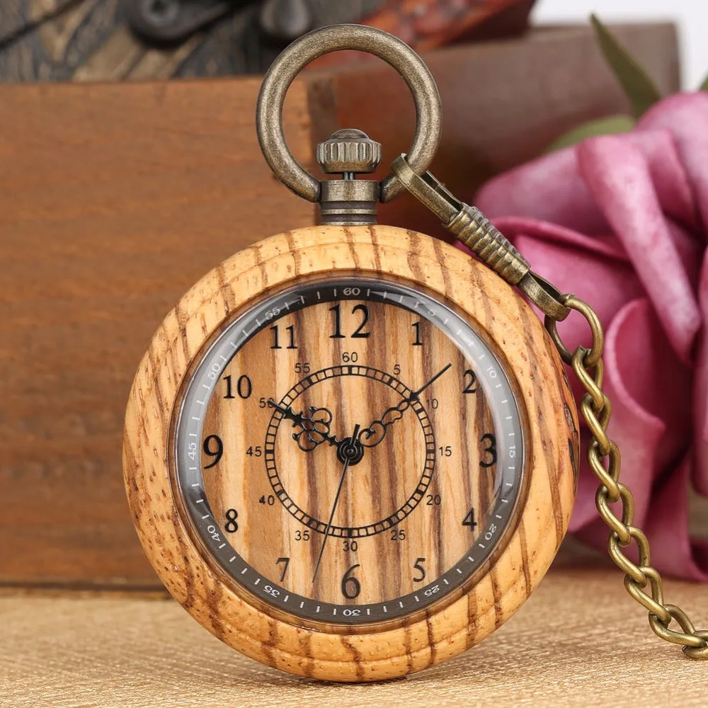 Timeless Wood Pocket Watch