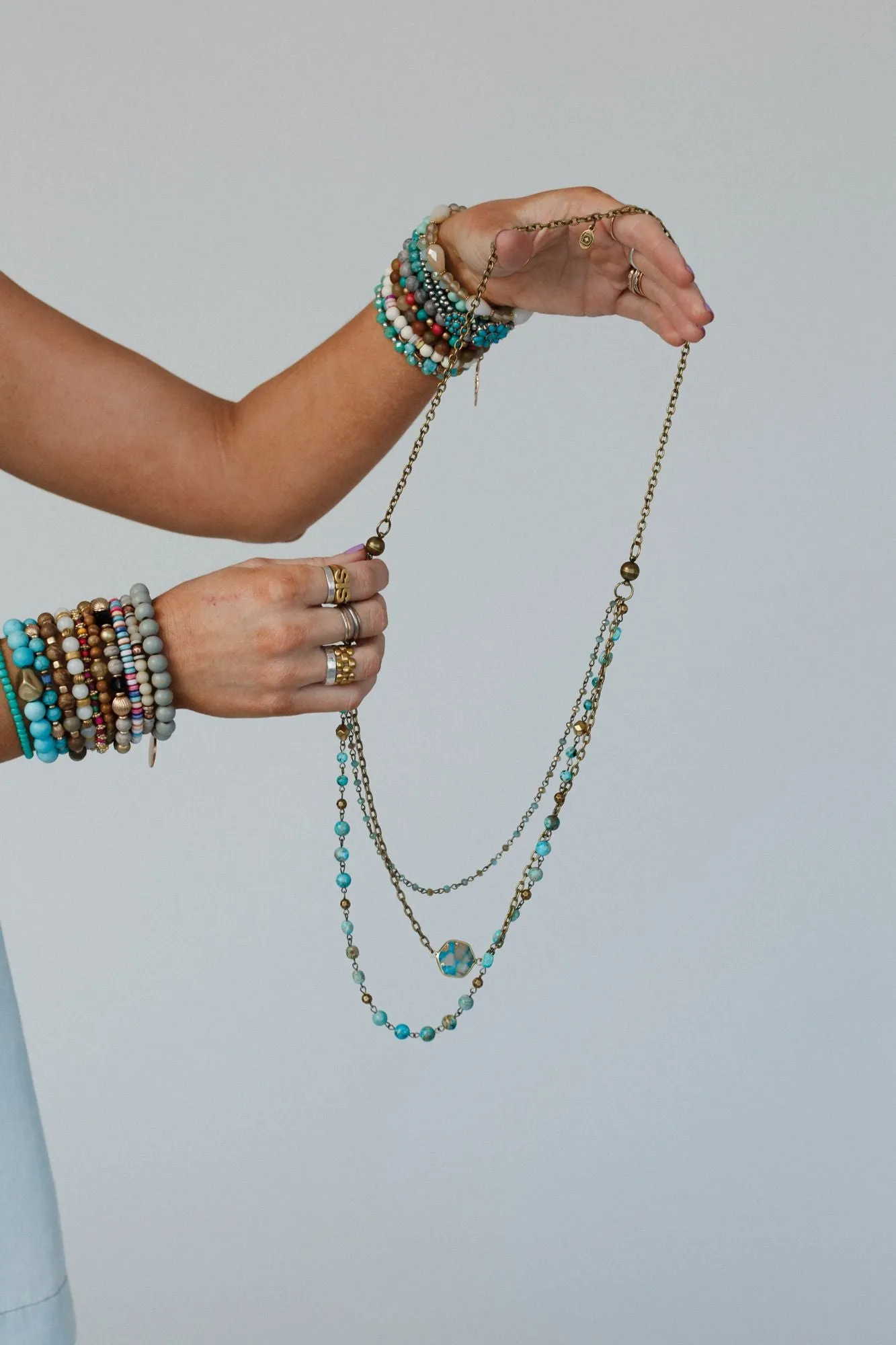 Turquoise Cascade Necklace - Turquoise