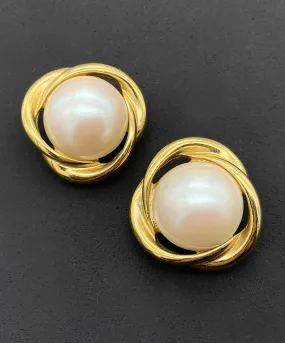 【USA輸入】ヴィンテージ RICHELIEU パール イヤリング/Vintage RICHELIEU Pearl Clip On Earrings