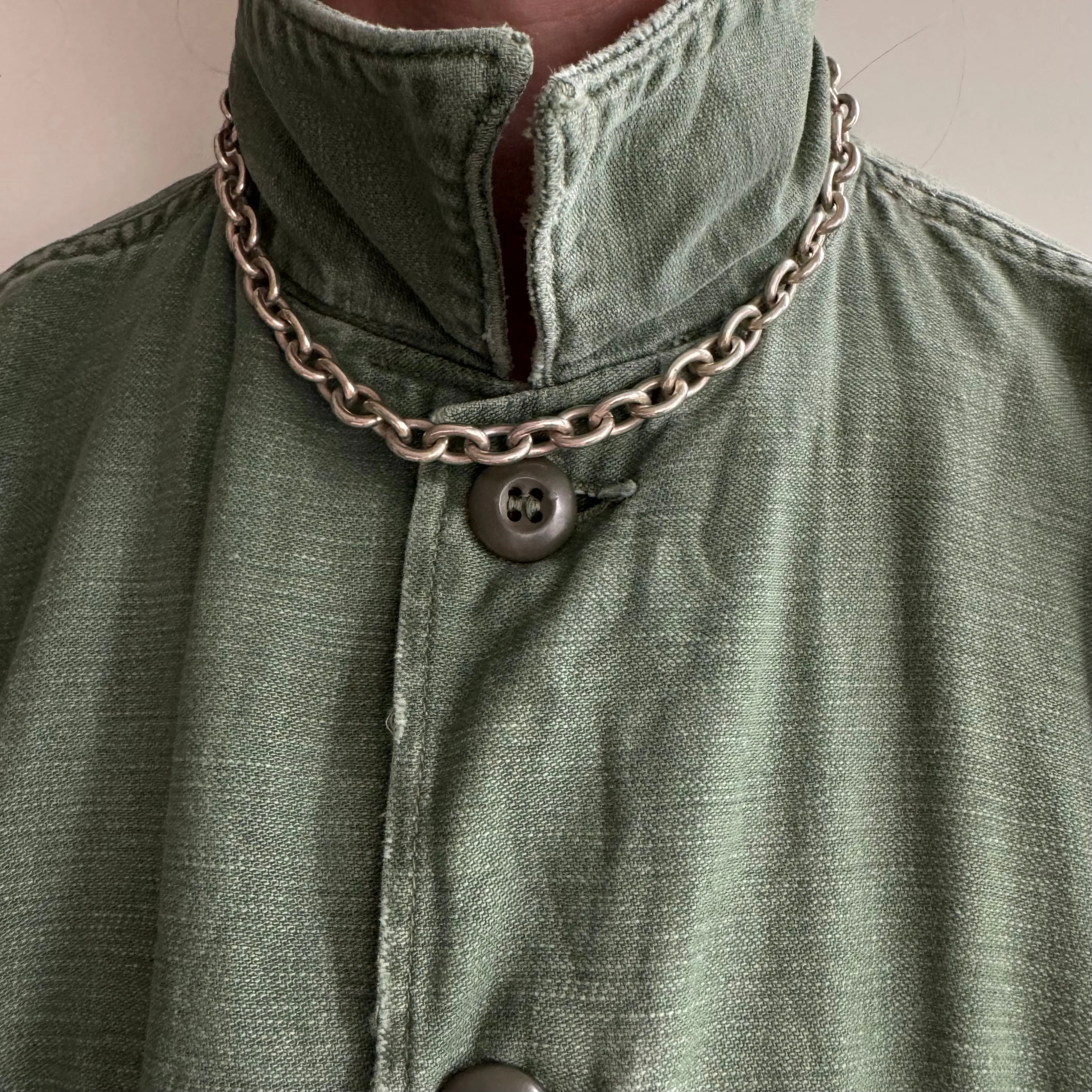 V I N T A G E // cable hug / sterling silver chunky cable chain collar necklace by prochain / 16.5, 60g