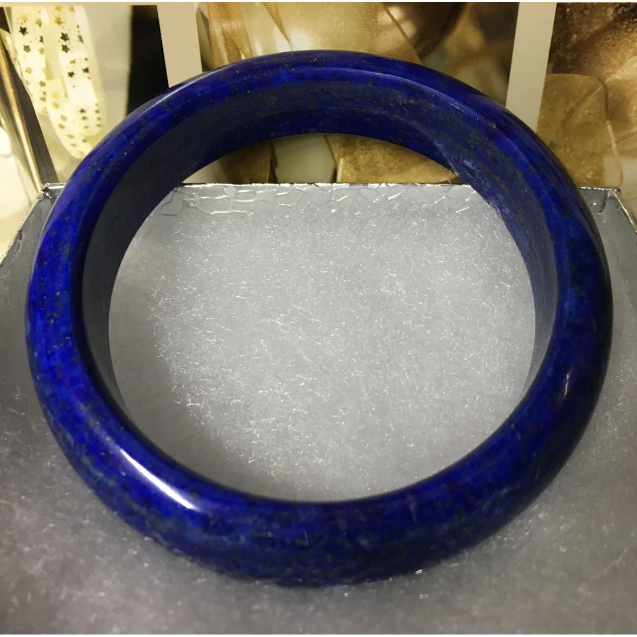 Very Elegant Natural Gemstone Lapis Lazuli Bangle Bracelet