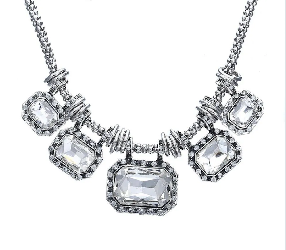 Vintage Crystal Statement Necklace/Choker & Pendant