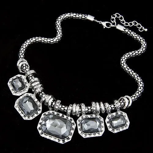 Vintage Crystal Statement Necklace/Choker & Pendant