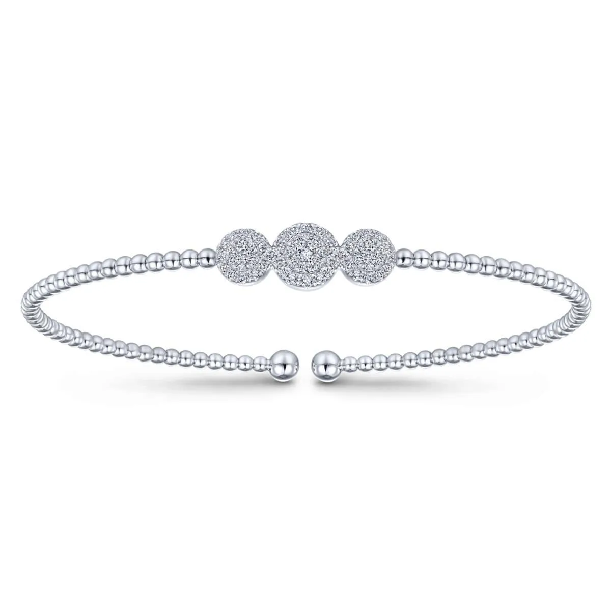 White Gold Diamond Flexible Bangle Bracelet