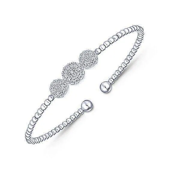 White Gold Diamond Flexible Bangle Bracelet