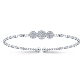 White Gold Diamond Flexible Bangle Bracelet