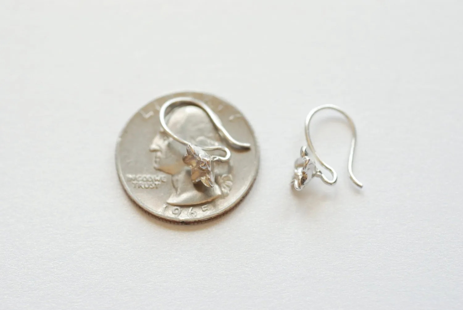 Wholesale 1 pair Sterling Silver Flower earring finding, 925 Silver flower earrings, flower earrings, sterling silver earring finding, Silver Earrings