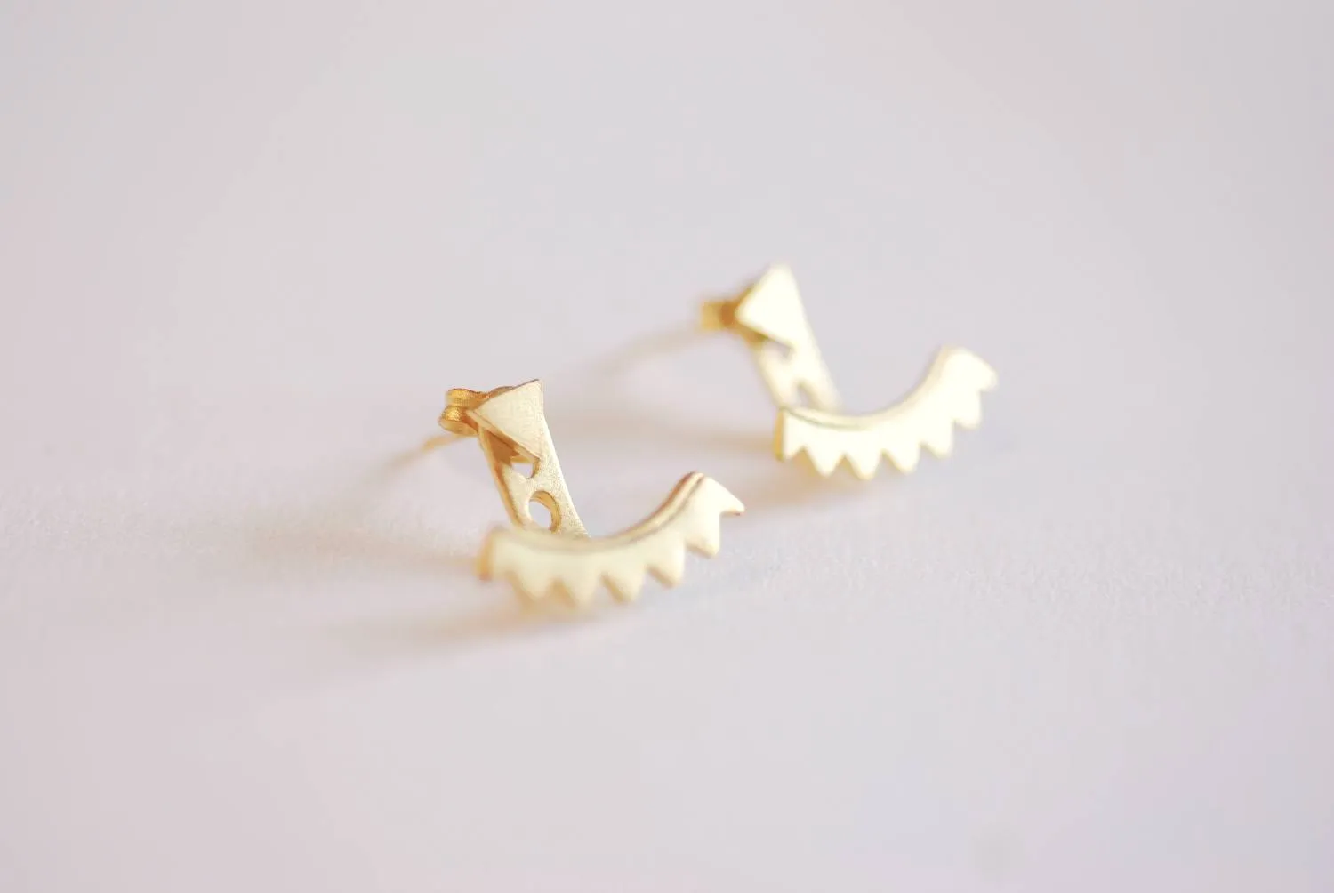 Wholesale Matte Gold Triangle Ear Jacket, Spike Ear Jacket, Geometric Earrings, Ear Jacket, Earring Cuff, Triangle Studs, Minimal Earrings, Sunshine