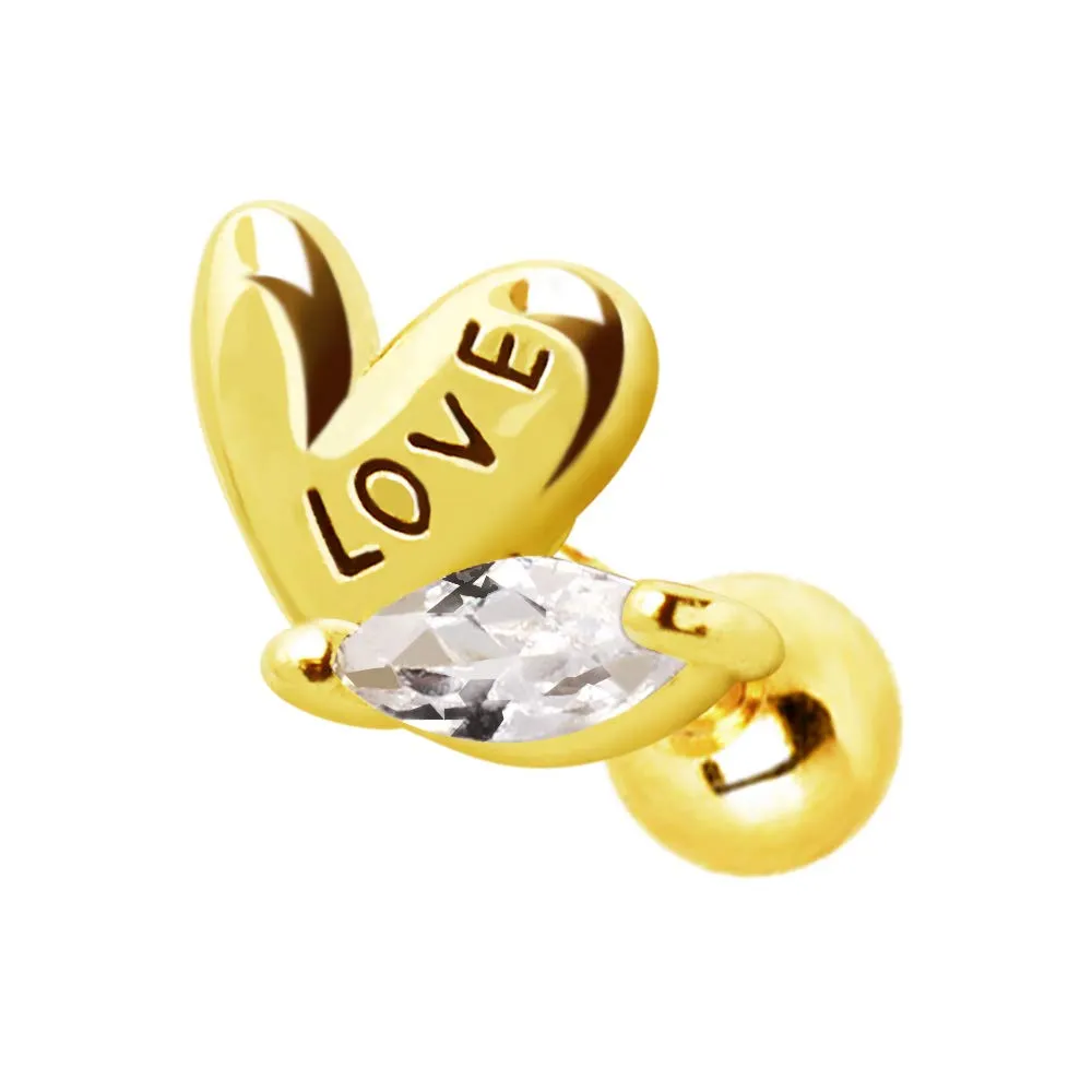 WILDKLASS Gold Plated Lovely Heart Cartilage Earring