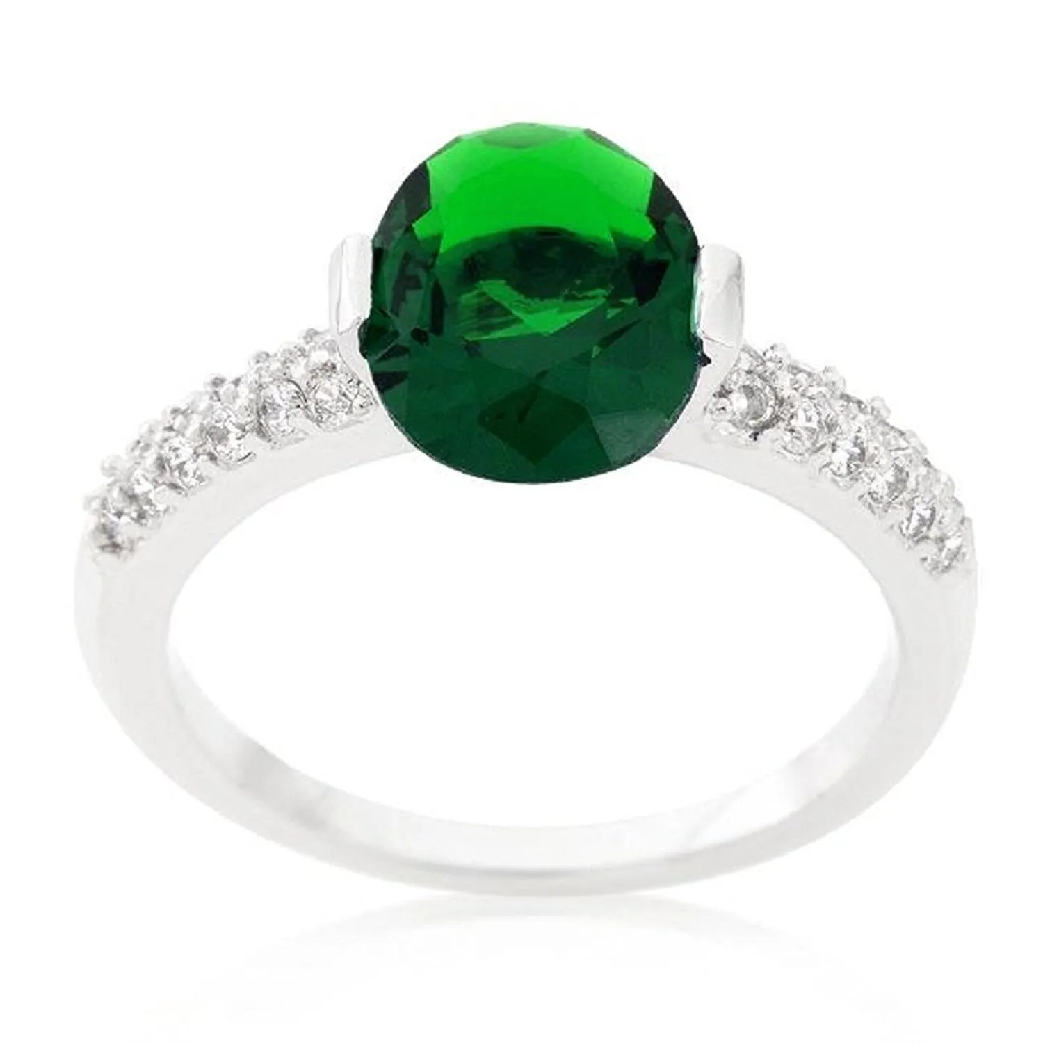 WildKlass Green Oval Cubic Zirconia Engagement Ring