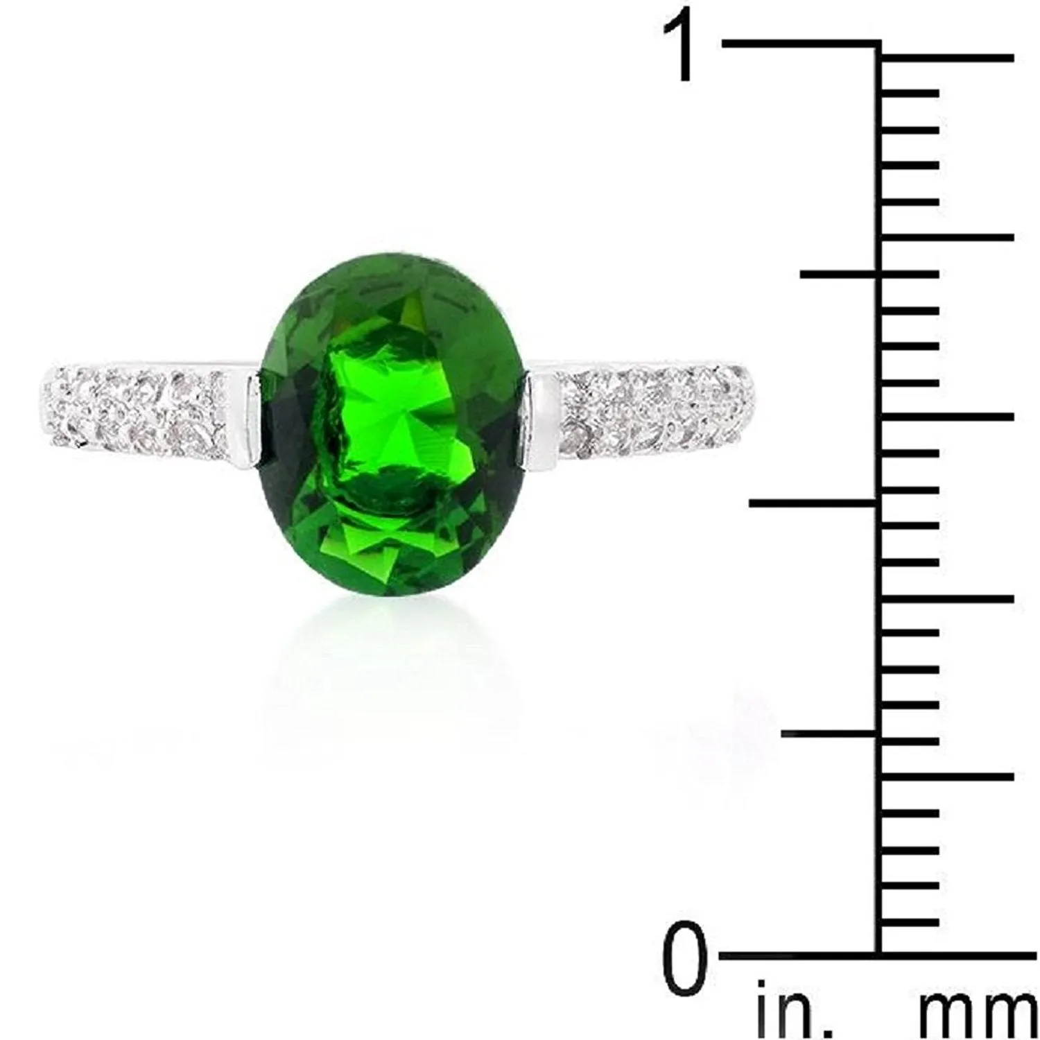 WildKlass Green Oval Cubic Zirconia Engagement Ring